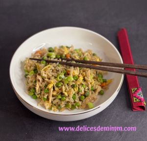 Recette Riz sauté au poulet (avec un reste de poulet rôti)