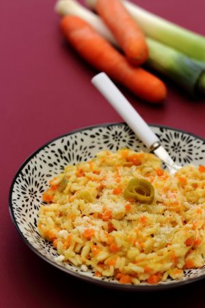 Recette Risotto aux poireaux et carottes
