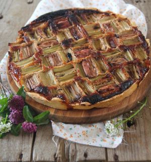 Recette Tarte amandes rhubarbe vegan