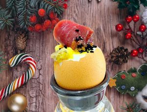 Recette Oeuf à la coque avec du  magret de canard grillé et du  foie gras, un régal