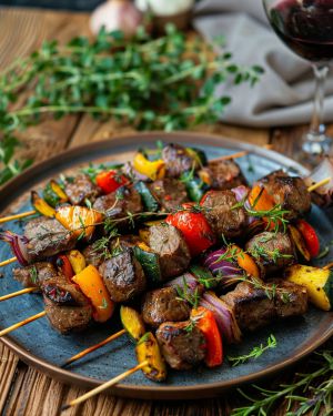Recette Délicieuse : Brochettes de Bœuf aux Poivrons Faite Maison