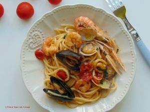 Recette Spaghetti aux fruits de mer