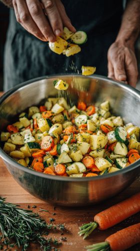 Recette Savor Garlic Herb Roasted Potatoes, Carrots & Zucchini Bliss