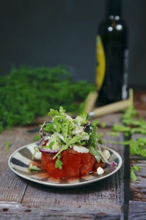Recette Tartare de pastèque en salade