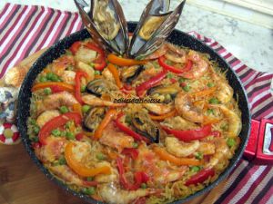 Recette Paella mixte fruits de mer et poulet