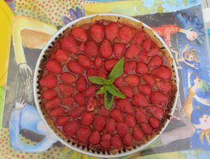 Recette Tarte aux fraises et à la rhubarbe