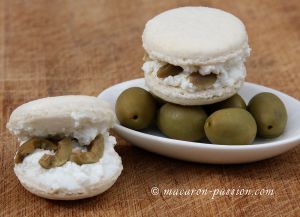 Recette Macaron fromage frais et olives