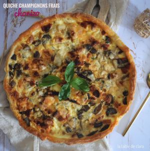 Recette Tarte aux champignons bruns frais et au chorizo