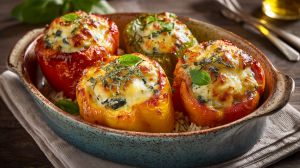 Recette Poivrons farcis végétariens au fromage