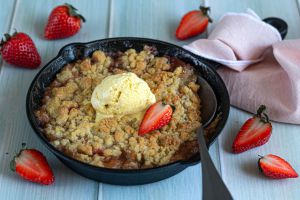 Recette Crumble fraises et rhubarbe