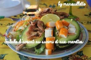 Recette Salade d'avocat au surimi et aux crevettes