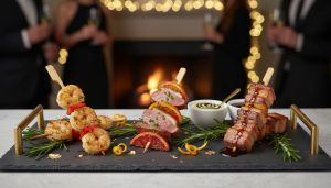 Recette Trio de brochettes crevettes, canard et porc qui révolutionne l’apéritif des fêtes