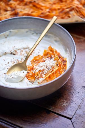 Recette Tagliatelle de carotte au parmesan au four