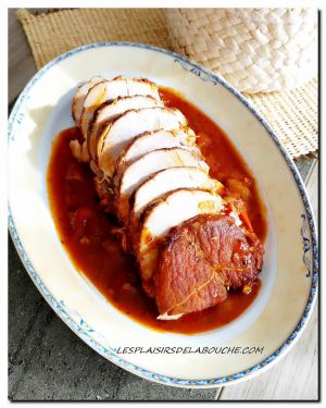 Recette Rôti de porc à la tomate