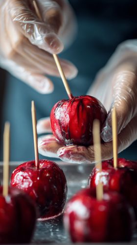 Recette Bewitching Black Swirl ‘Poison’ Candy Apples for Halloween