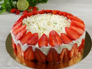 Recette Fraisier mascarpone, citron, basilic