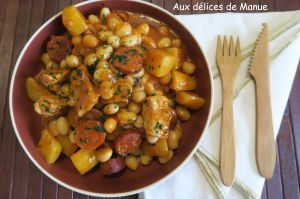 Recette Ragoût d'haricots coco et pommes de terre au poulet et chorizo, au Cookéo ou pas