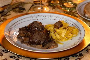 Recette Sot-l’y-laisse de dinde à la crème de champignons au Porto et aux châtaignes