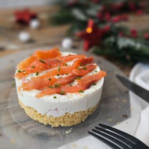 Recette Cheesecake salé à la truite fumée et gorgonzola (avec vidéo)