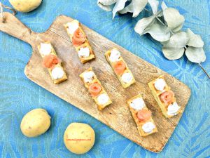 Recette Finger gaufres pommes de terre saumon fumé