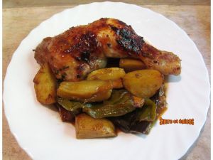 Recette Cuisses de poulet grillées aux légumes