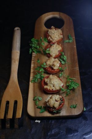 Recette Tomates en crumble de chèvre