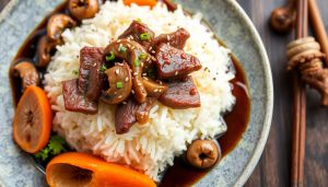 Recette Riz sauté au bœuf et shiitake : recette savoureuse