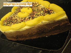 Recette Entremet chocolat/bonbons banane croustillant :