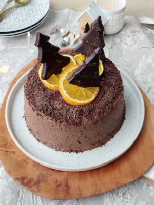 Recette Layer cake de Noël au chocolat et à la crème orange-miel