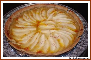 Recette Tarte aux poires, compote de pommes et safran