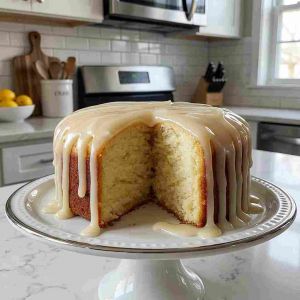Recette Vanilla Buttermilk Pound Cake with Cream Cheese Glaze