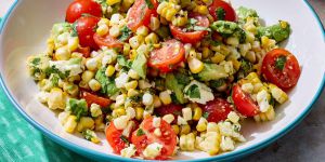Recette Grilled Corn and Avocado Salad