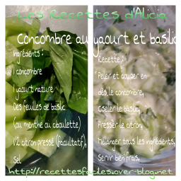 Recette Concombre au yaourt et basilic