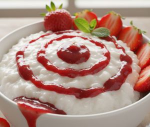Recette Riz au lait de coco et coulis de fraises : un dessert crémeux et fruité