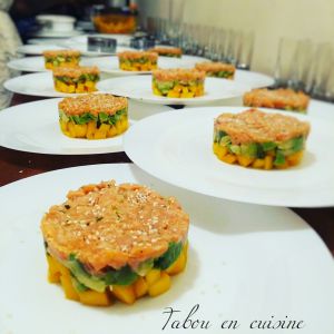 Recette Tartare de saumon avocat mangue