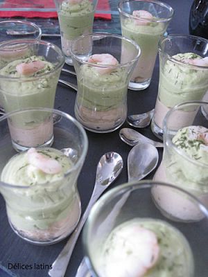 Recette Verrines aux mousses de saumon et d'avocat