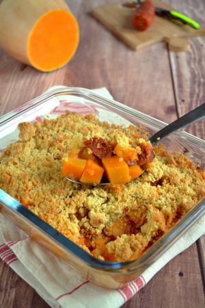 Recette Crumble de butternut au chorizo