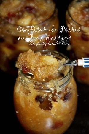 Recette Confiture de poires aux deux raisins