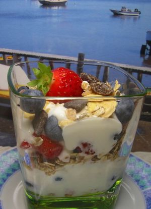 Recette Verrine de fromage blanc au fruits frais  et muesli