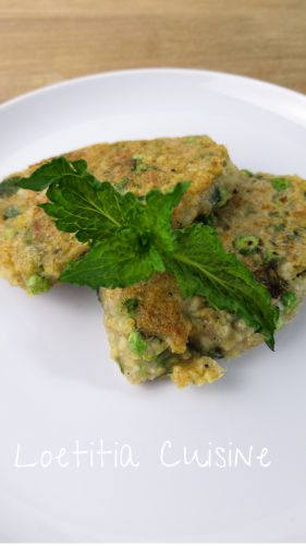 Recette Galette de seigle blanc au millet, petits pois et menthe {Véganes}