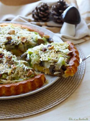 Recette Tarte renversée aux poireaux & champignons