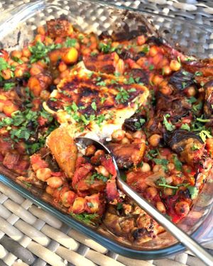 Recette Fêta Rôtie version Marocaine (Pois chiches et Aubergines!)