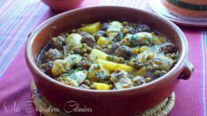 Recette Tajine de Kefta artichauts et petits pois