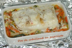 Recette Dos de cabillaud en papillote *