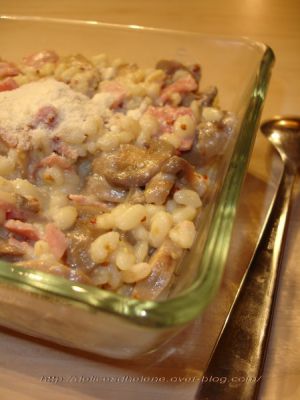 Recette Blesotto au jambon et aux champignons