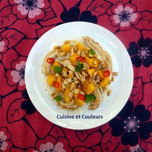 Recette Salade tahitienne de poulet aux mangues et sa vinaigrette au nuoc mam