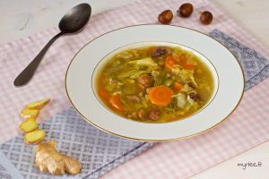 Recette Soupe au chou et aux châtaignes (vegan)