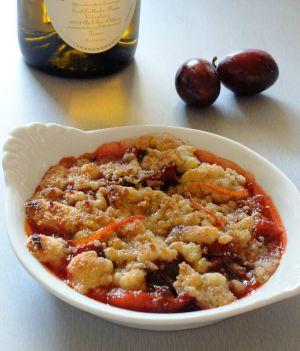 Recette Crumble de prunes au vin chaud épicé