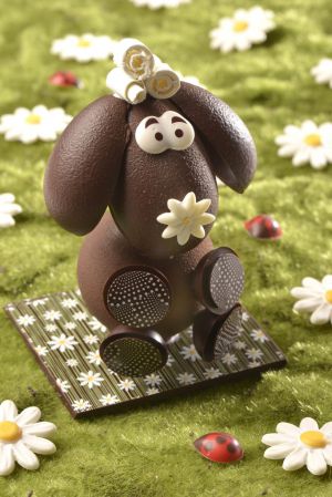 Recette Cr?ations P?QUES 2015 : Cochon et mouton en chocolat chez DUFOUX