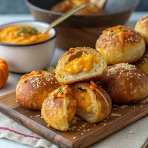 Recette Cheesy Pumpkin Stuffed Pretzel Bites – Fall Party Food